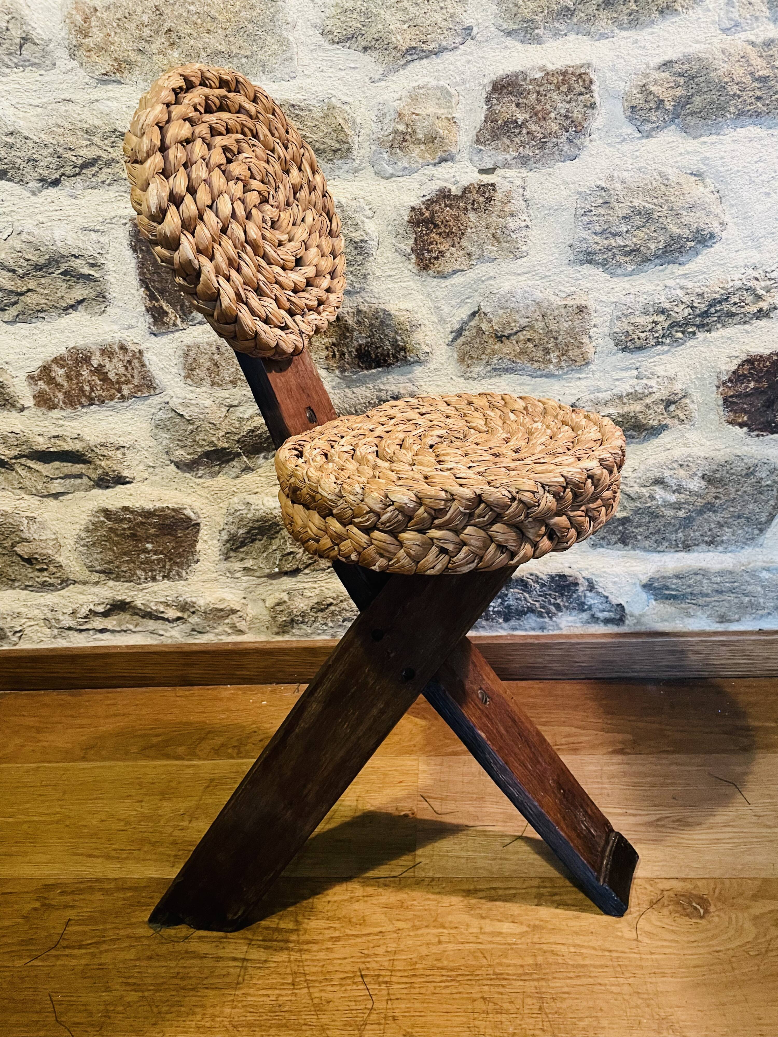 raffia and wood chair