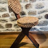 raffia and wood chair