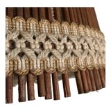 Vintage wool and rattan pendant lamp