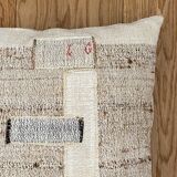Old canvas cushion woven kilim style, patched