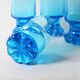 Set of 4 Unique Vintage Bright Blue Glasses / Solid Rare Tumblers / Italy /