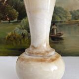 Vintage alabaster-style resin vase