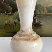 Vintage alabaster-style resin vase