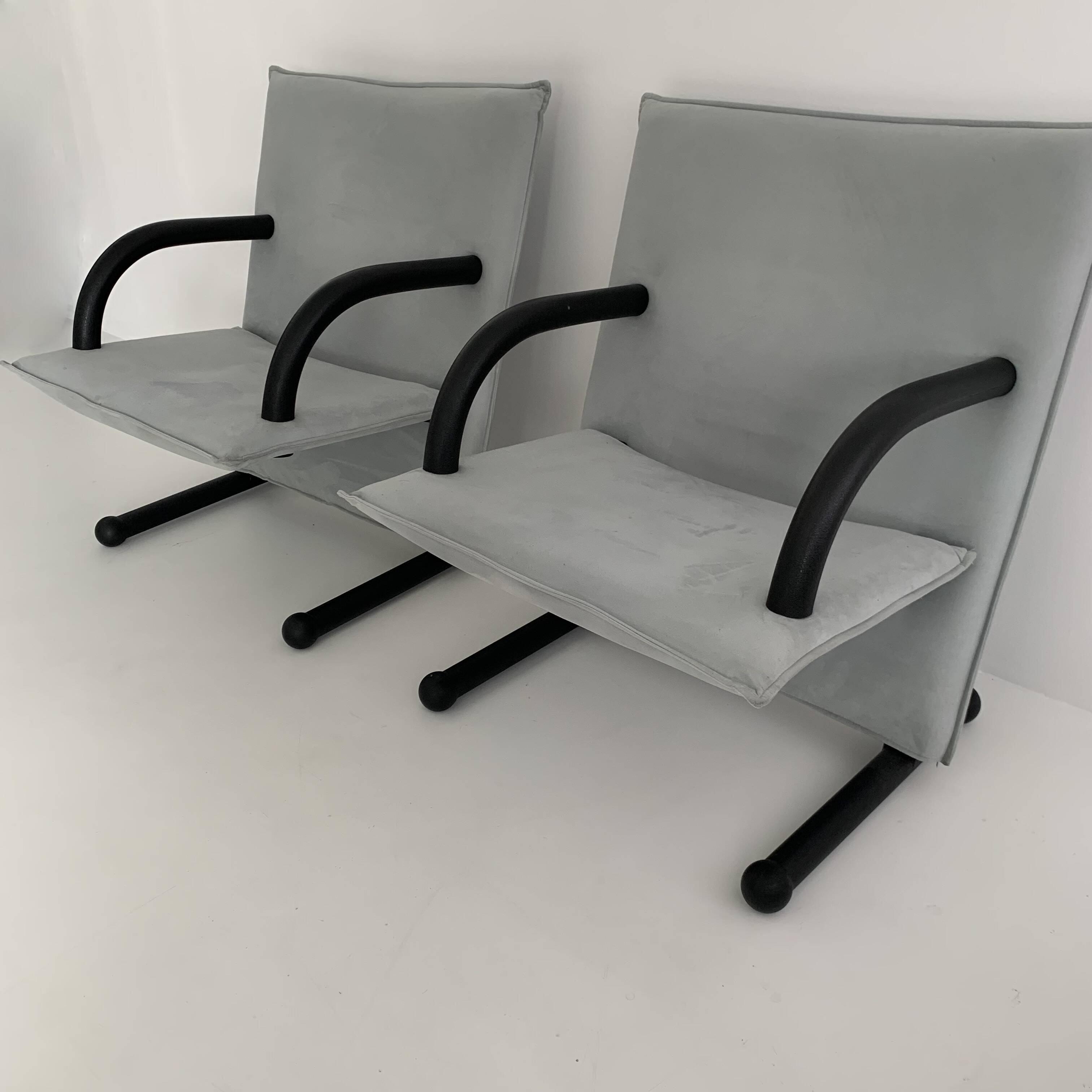 Set of 2 lounge chairs Burkhard Vogtherr for Arflex T-line, 1980’s