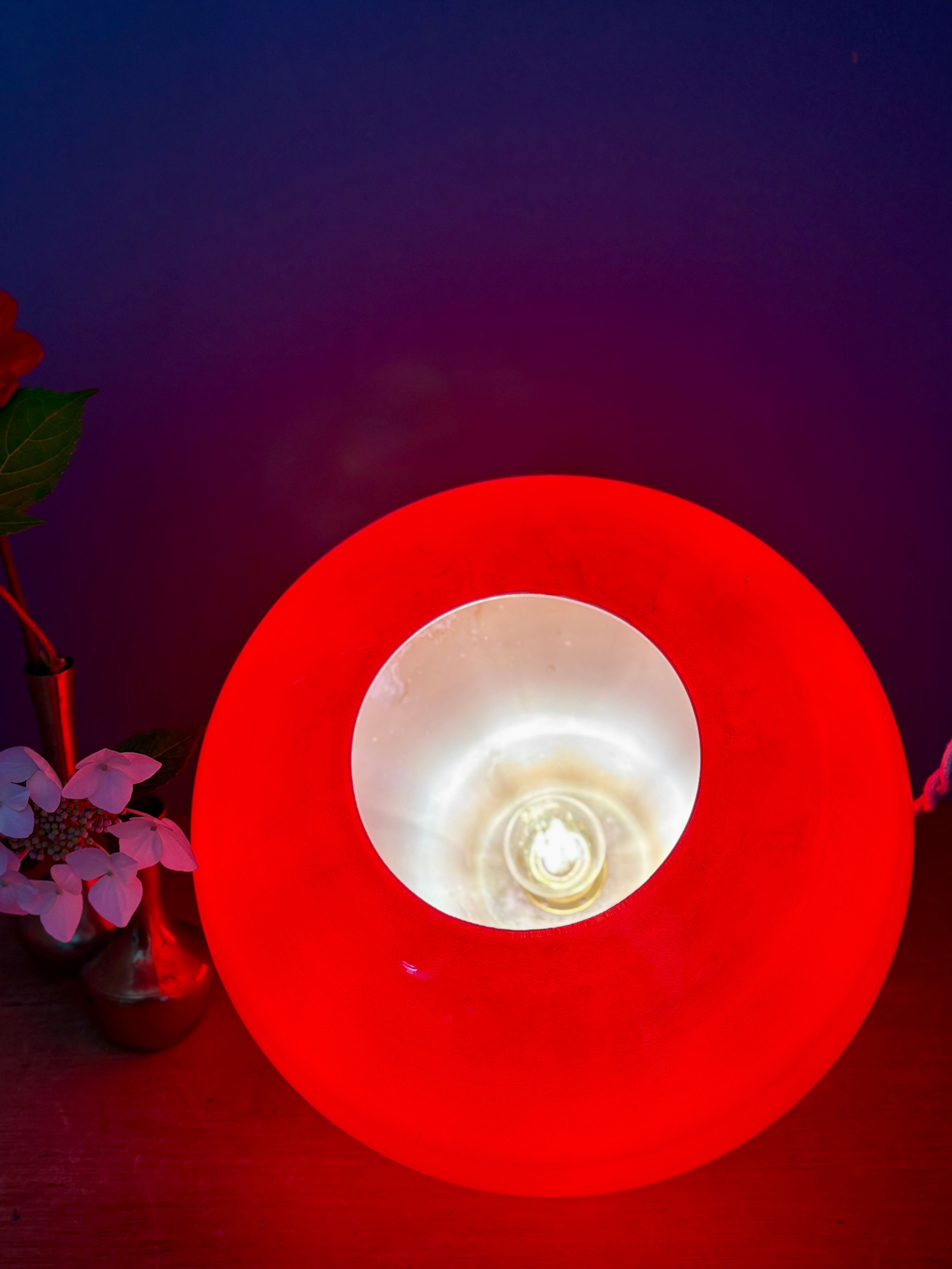 Vintage red opaline suspension globe