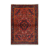 Handmade vintage persian rug traditional red wool rug- 142x187cm