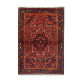 Handmade vintage persian rug traditional red wool rug- 142x187cm