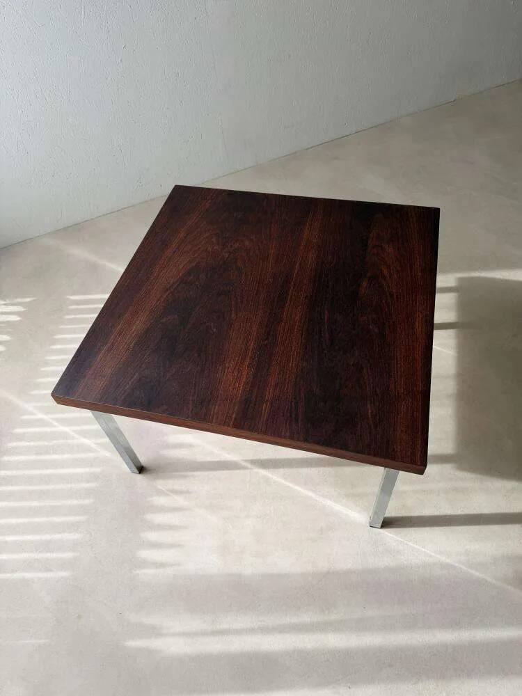 Vintage rosewood coffee table chrome 1960s