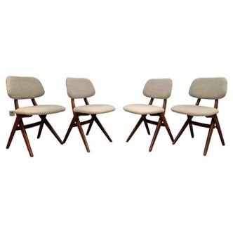 Set de 4 chaises ciseaux attribuées à Louis Van Teeffelen pour Wébé, 1975