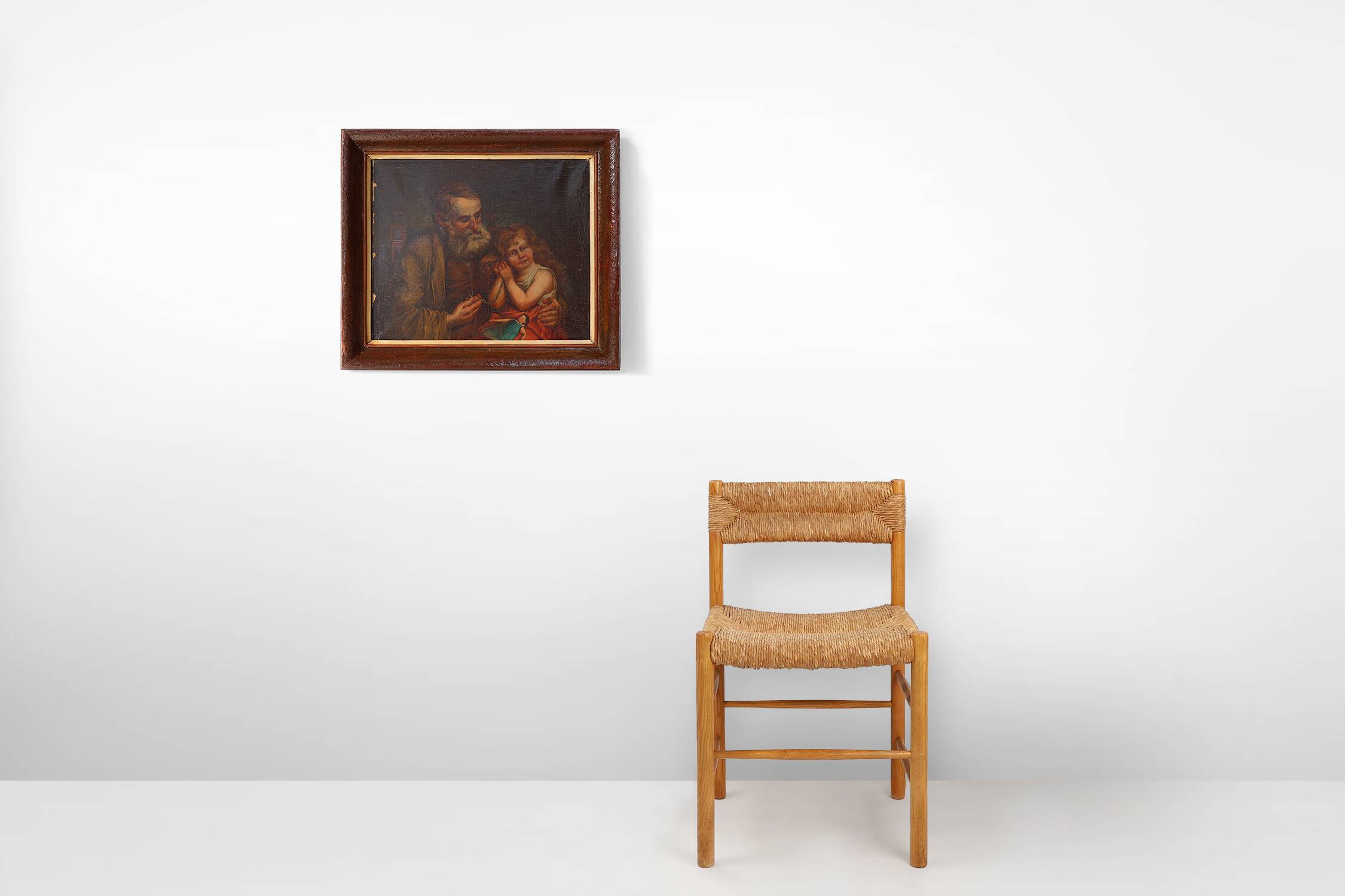 19th Century Baroque Flemish oil painting in antique wooden frame