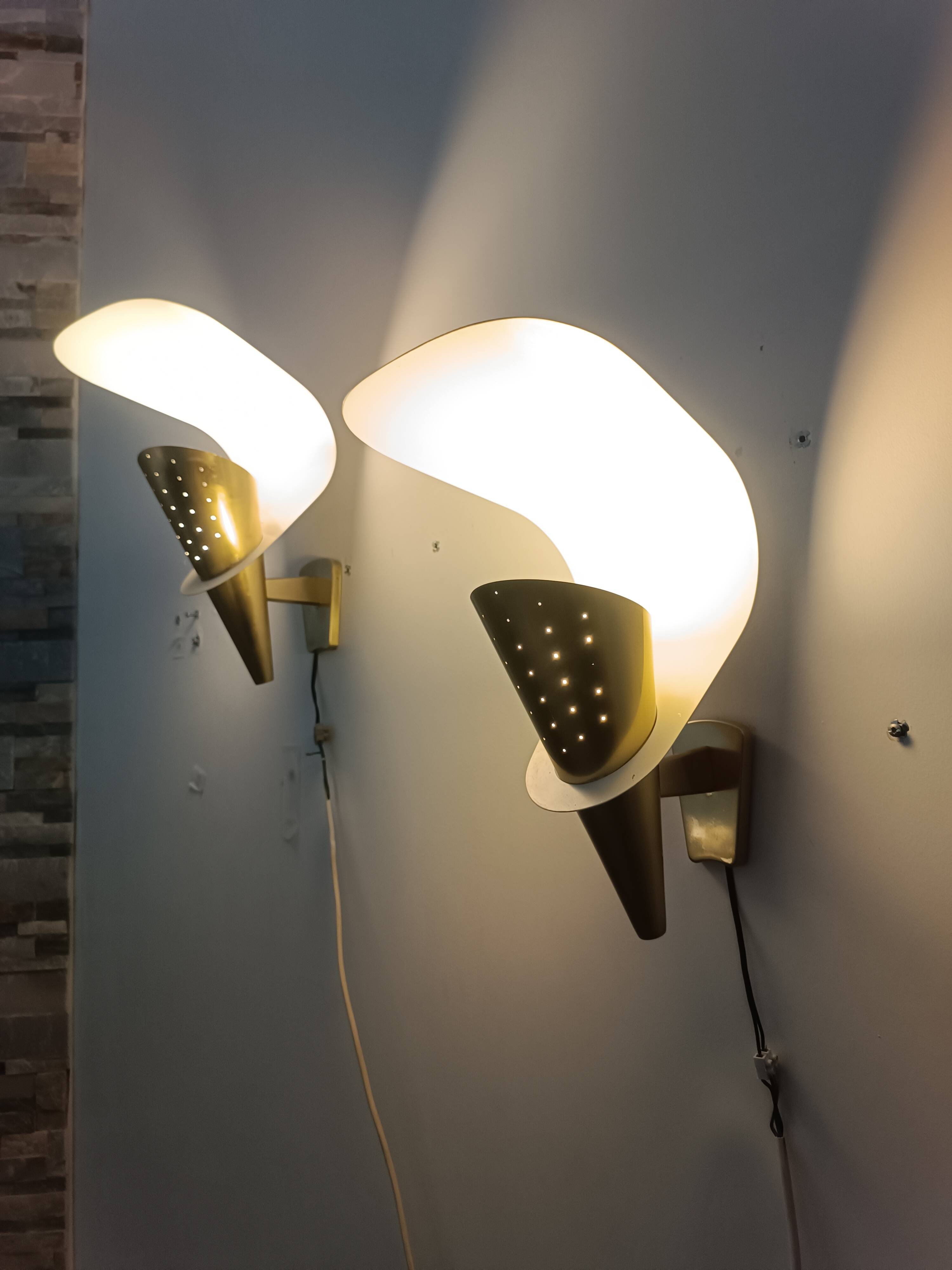 Modernist wall sconces by Metalarte 1950-60