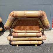 Paire de fauteuils en bambou