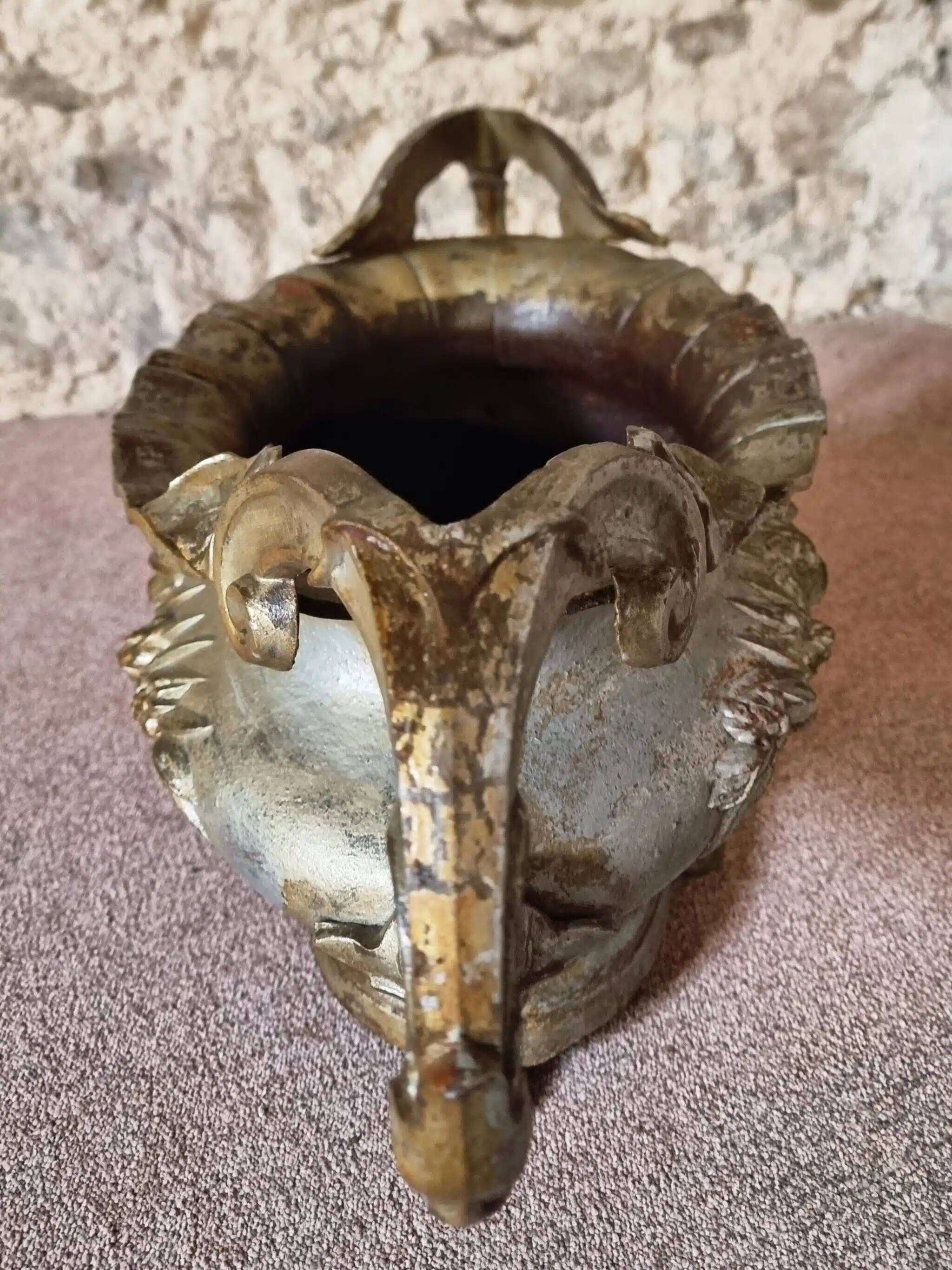 Large antique cast iron planter on a stand, France, circa 1900.