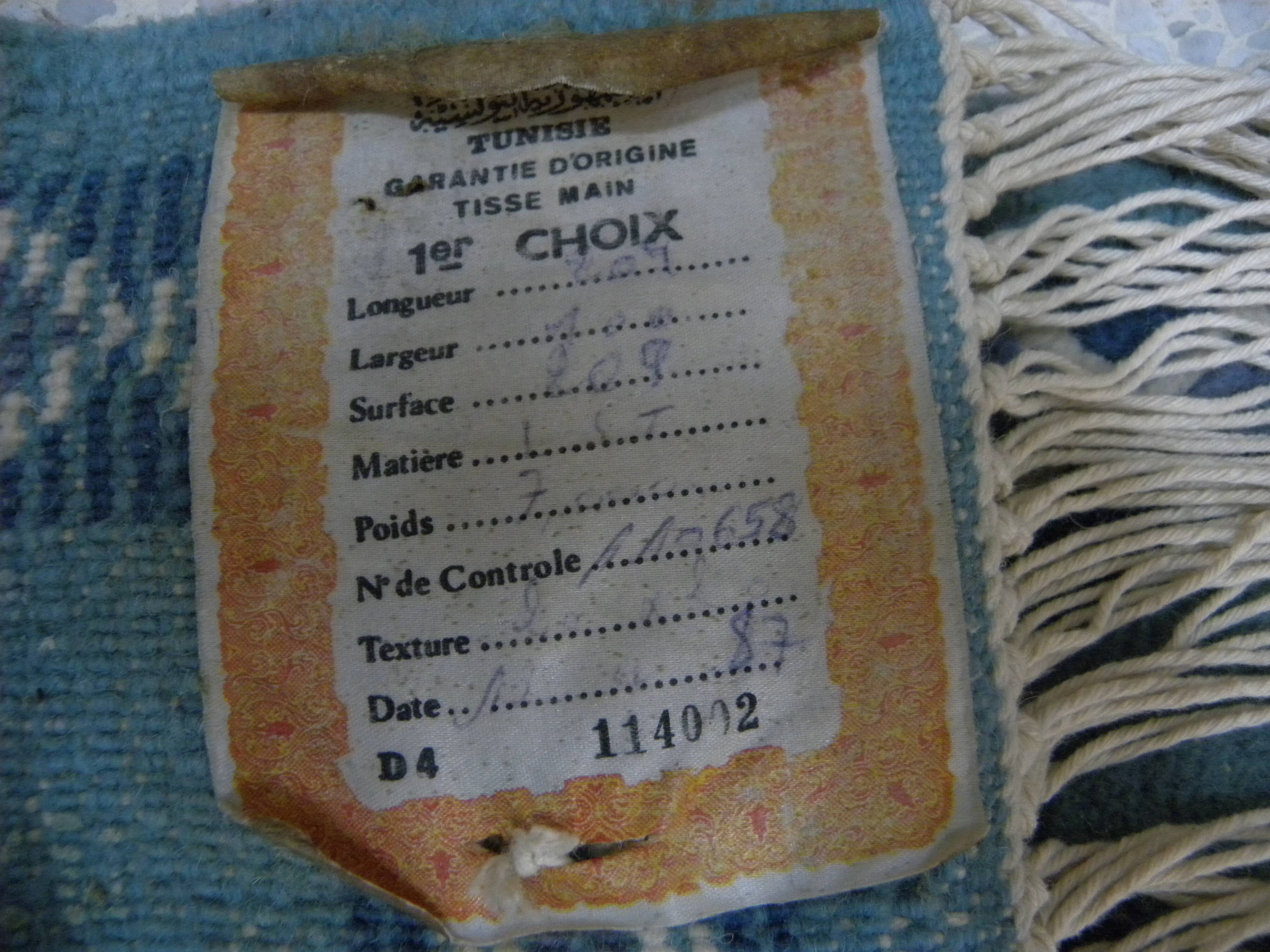 Vintage Traditional Oriental Carpet Green Blue Hand-Knotted Wool