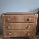 Vintage art deco burr walnut chest of drawers