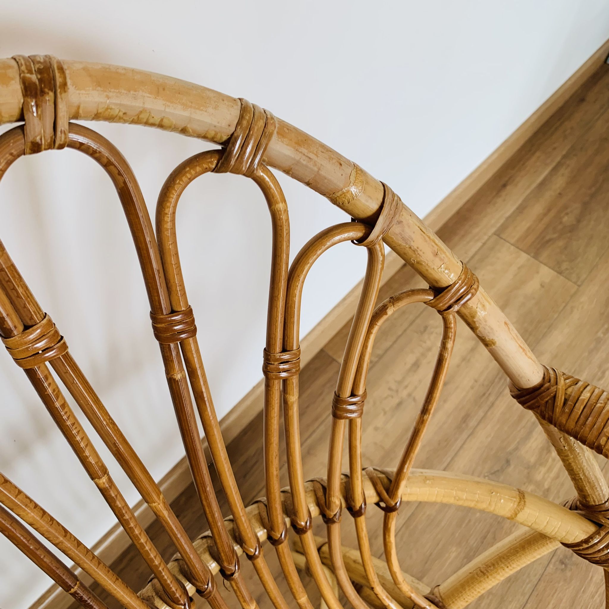 Pair of adult rattan armchairs