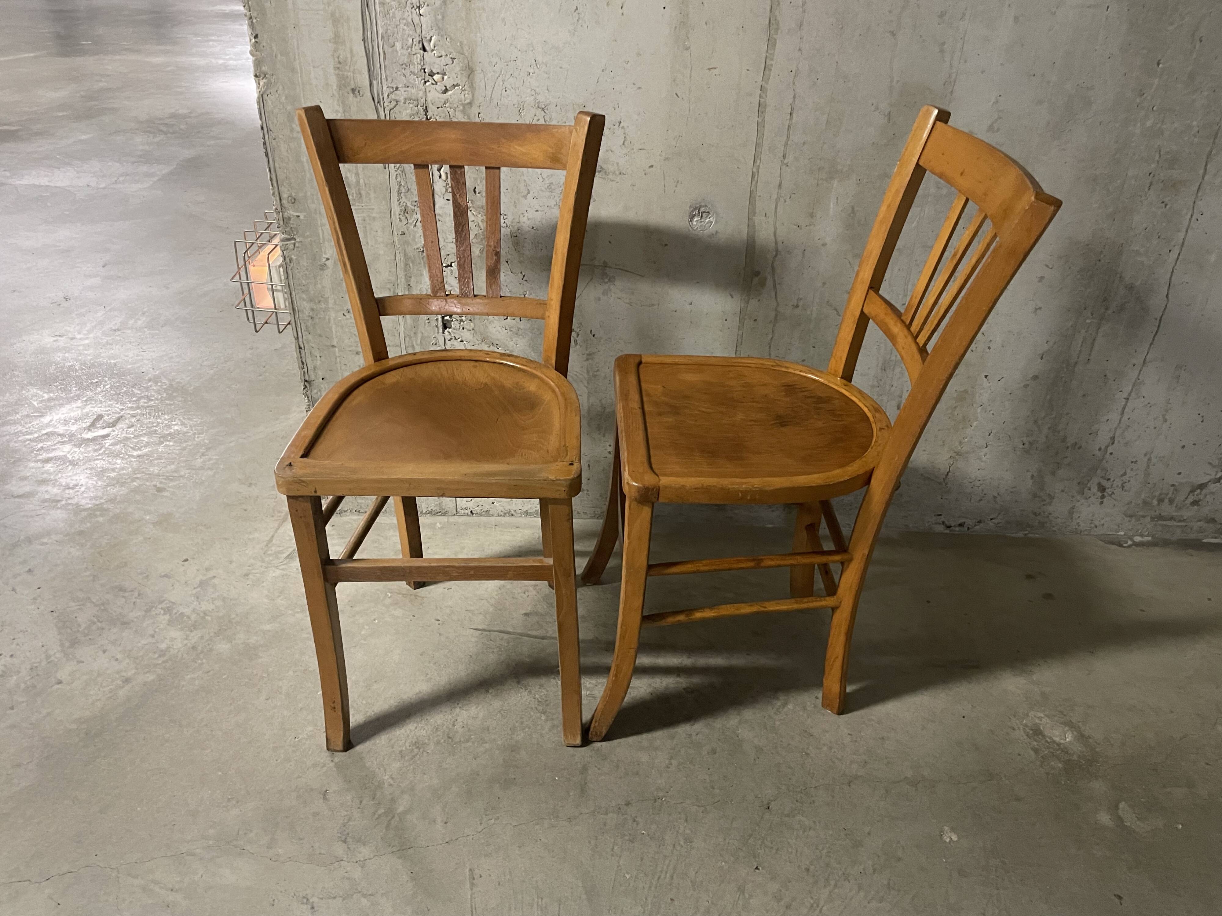 Pair of 1950s bistro chairs