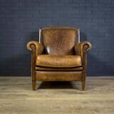 Vintage sheep leather clubchair
