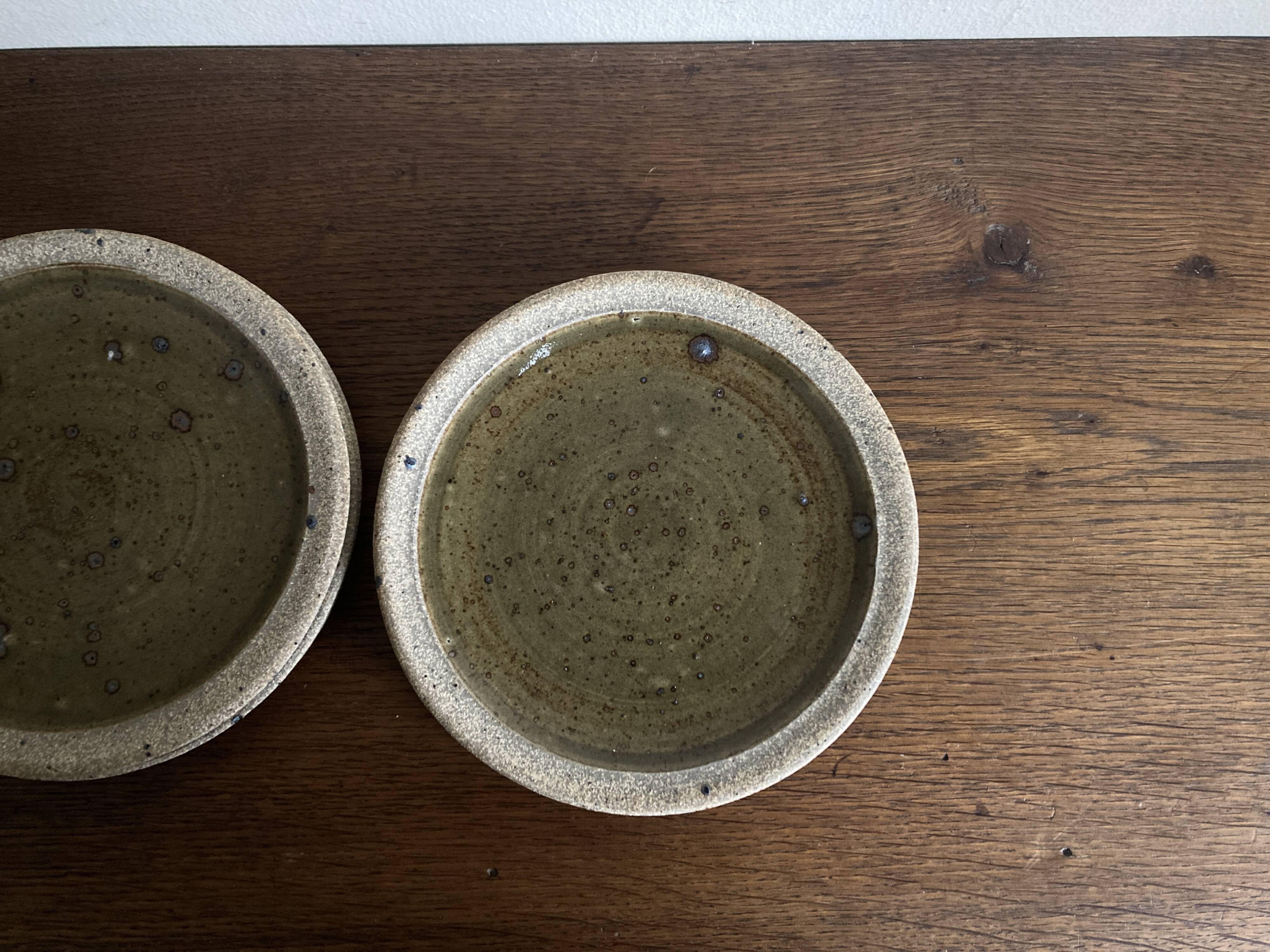 Set of 6 dessert plates by Pierre Digan, La Borme 1970