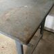 Vintage industrial gray metal dining table 1950