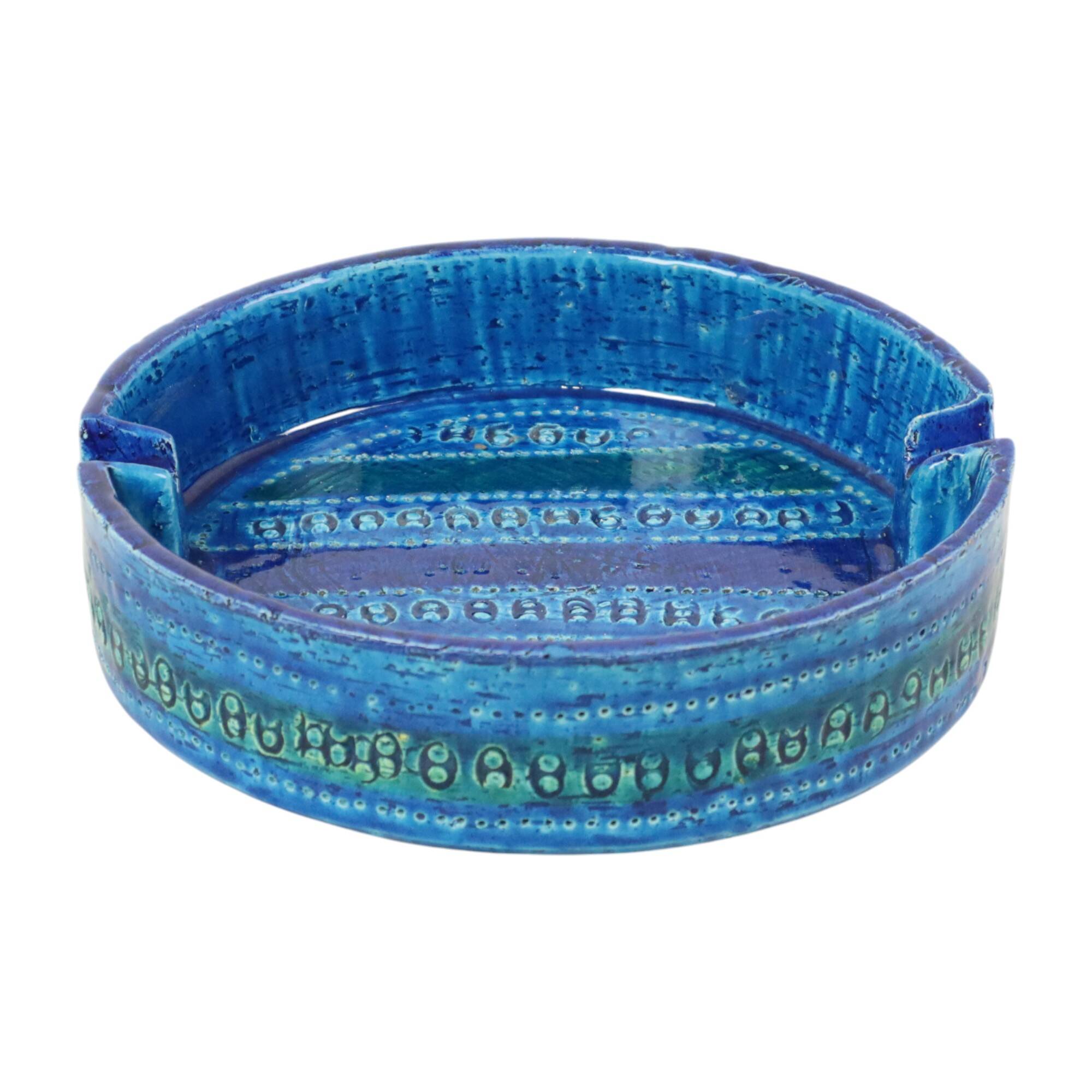 Aldo Londi for Bitossi Ceramics Ashtray Vide Poche Rimini Blue