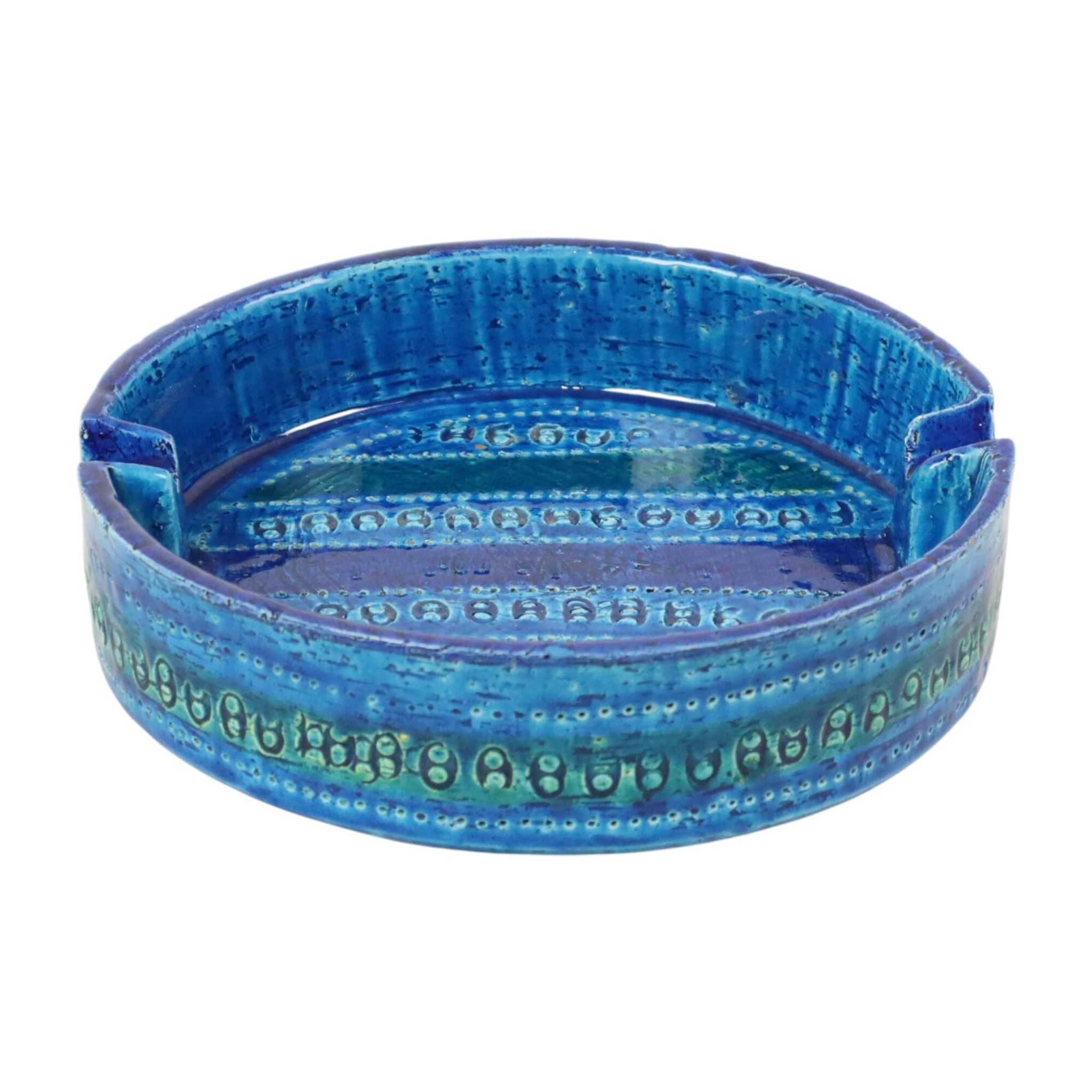 Aldo Londi pour Bitossi Ceramics Cendrier Vide Poche Rimini Bleu