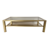 Large coffee table in gilded metal, France, 1970s