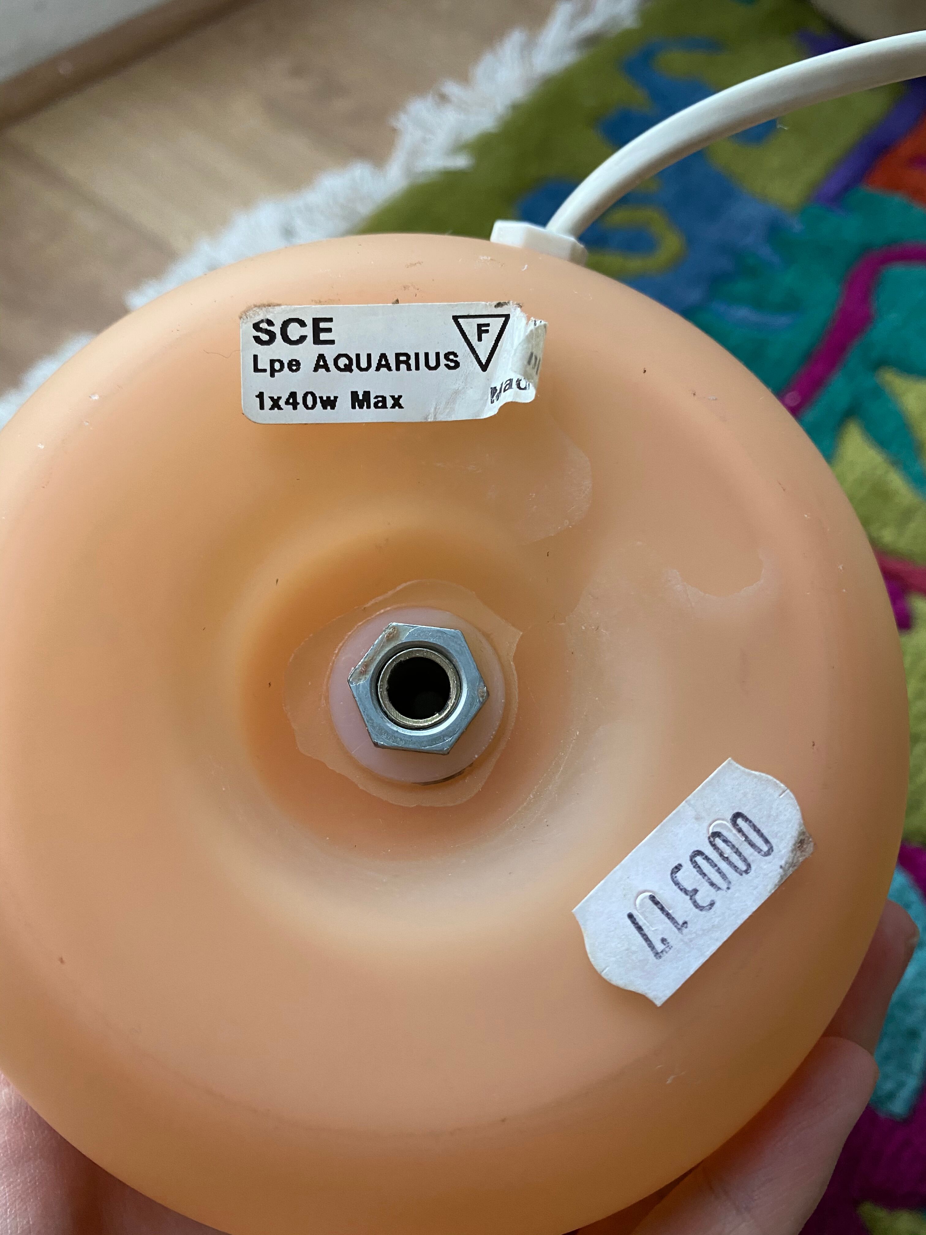 Lampe champignon en verre opale