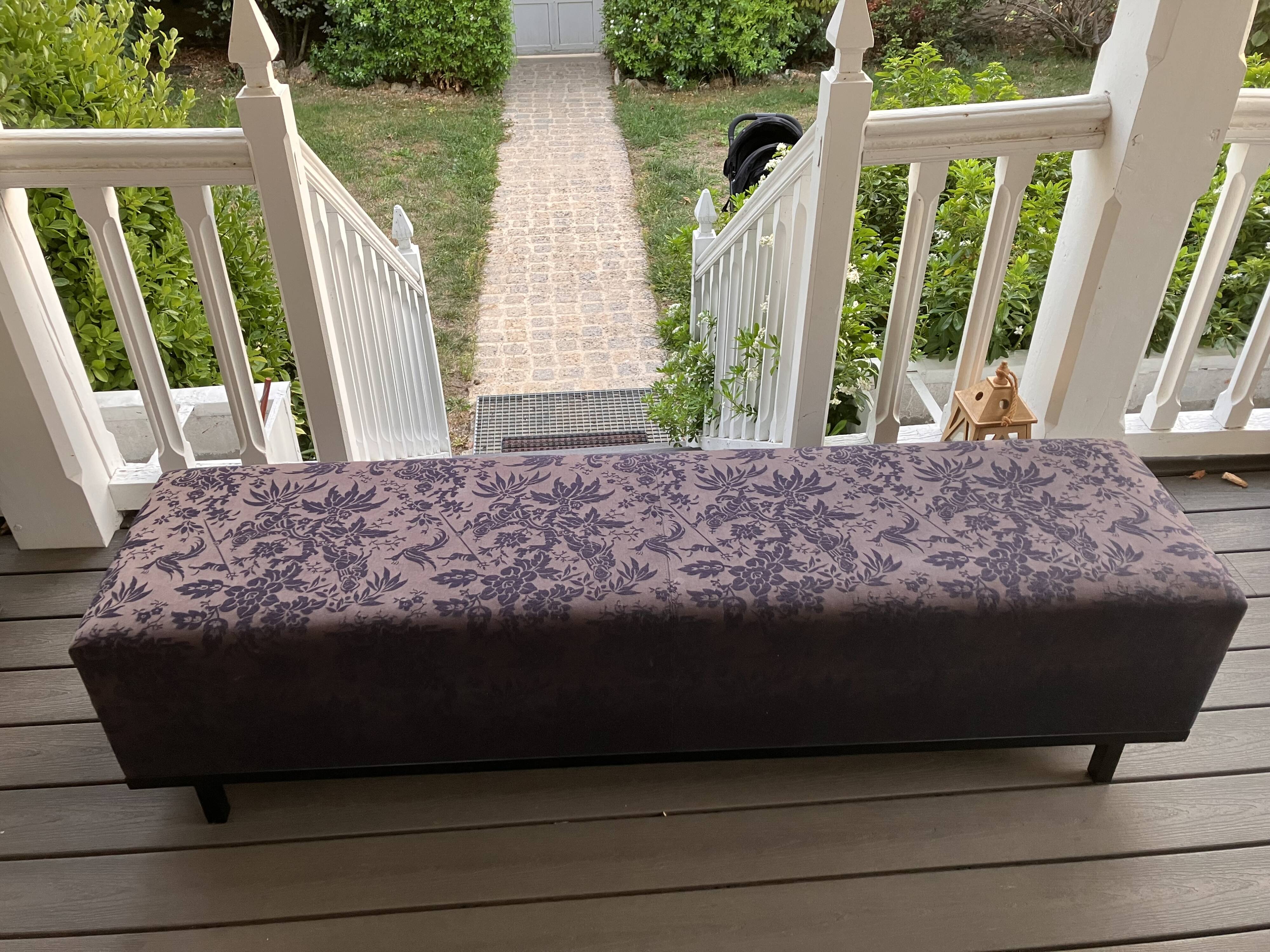 Bench "Grume" Christian Liaigre – Jacquard Fabric with Botanical Patterns