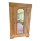 Solid raw oak wardrobe with Art Deco mirror