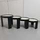 Tables gigognes noires par Gianfranco Frattini pour Cassina