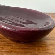 Old Vallauris aubergine ceramic vintage empty pocket bowl