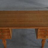 Free-standing oak desk, Mid-century modern Danish, Henning Kjærnulf, 1950s