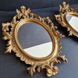 Pair of gilded rococo style mirrors, 1970s