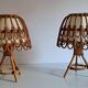 Pair of bamboo bedside lamps