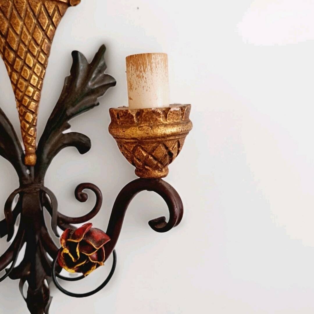 Large Florentine wall light by Salvadori