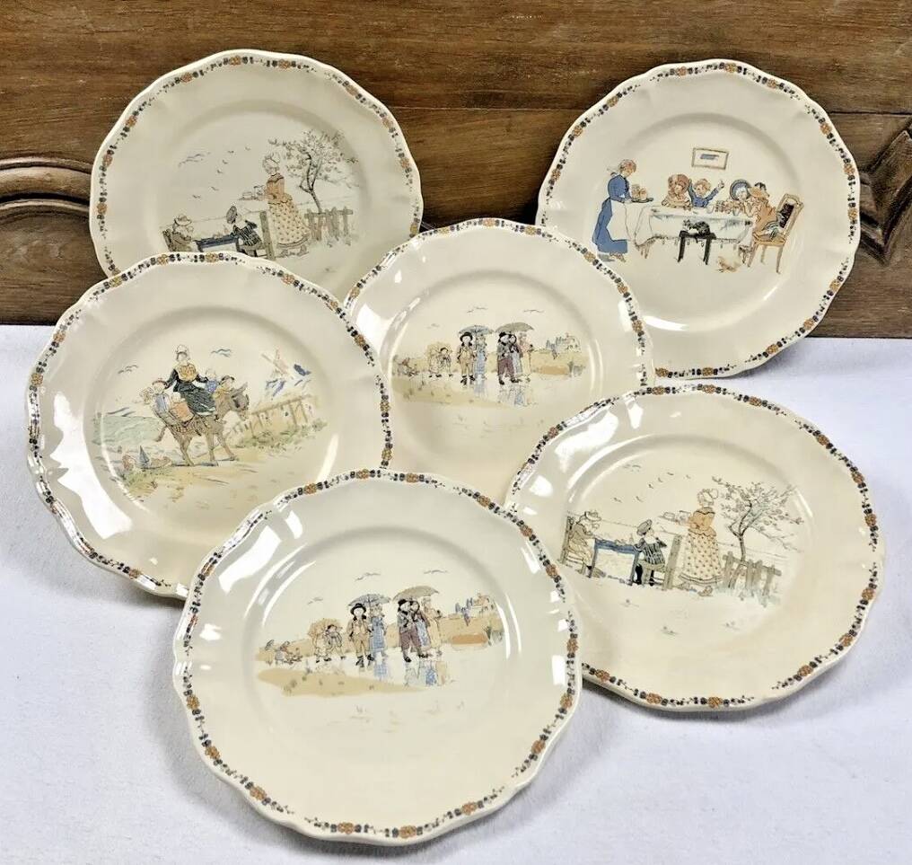 6 Sarreguemines Enfants Richard dinner plates