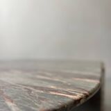 water green, beige and pink/burgundy marble drop coffee table, Roche Bobois 1970