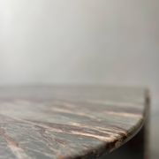 water green, beige and pink/burgundy marble drop coffee table, Roche Bobois 1970