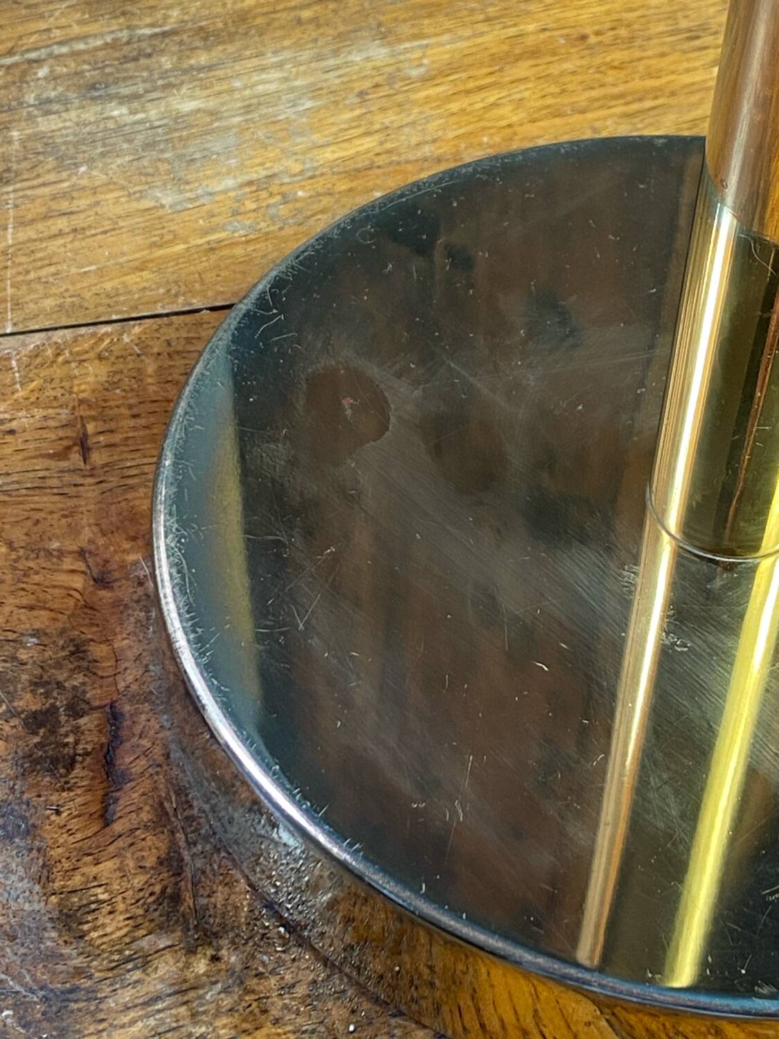 Brass lamp with pleated shade