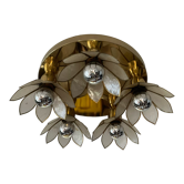 Vintage ceiling lamp in brass and mother-of-pearl 60s-70s