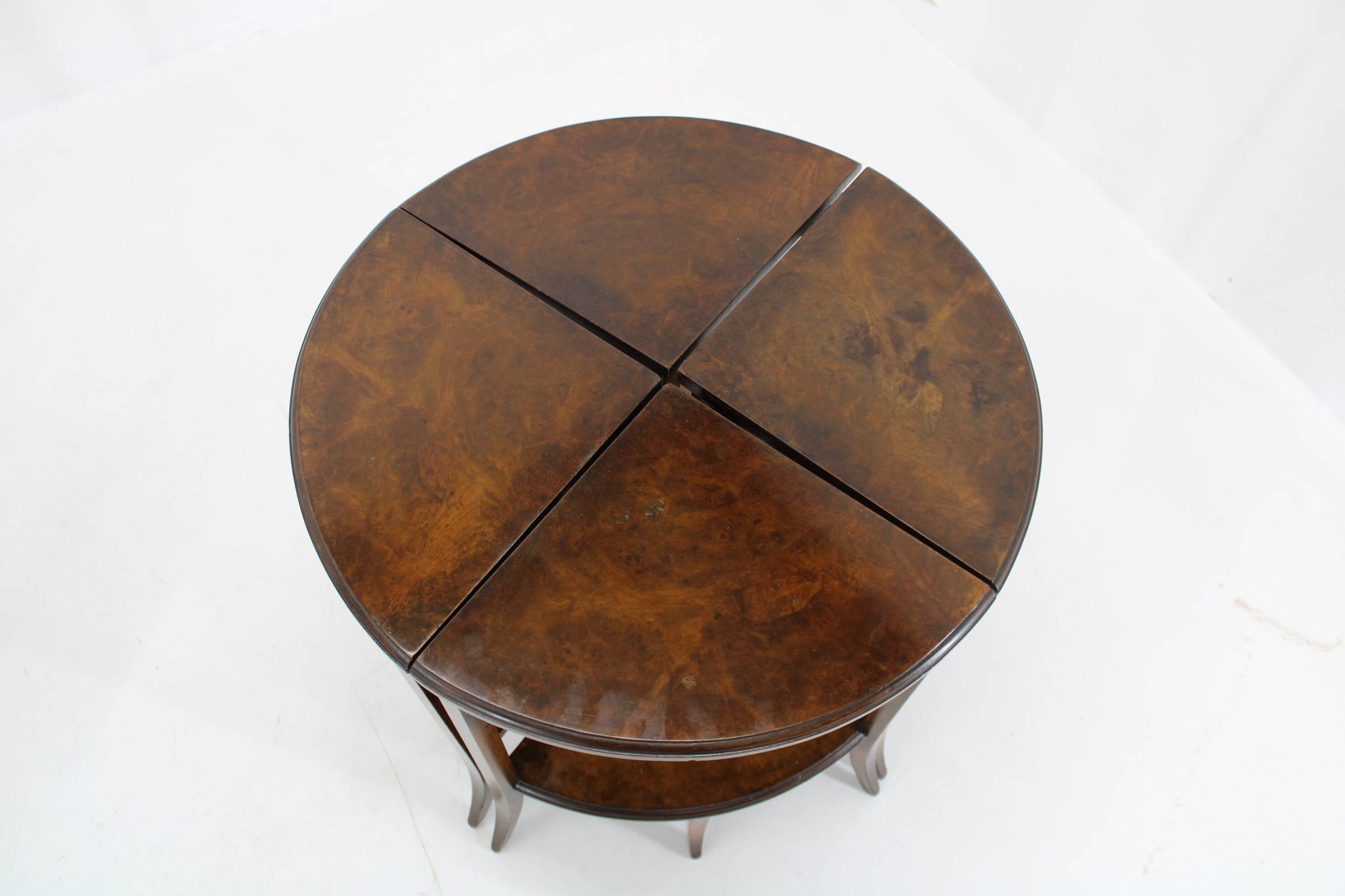 Tables gigognes Art Déco des années 1930 en noyer, Tchécoslovaquie