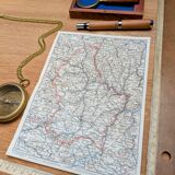 Printed in 1928, map of Luxembourg