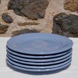 Set of 6 blue ceramic dessert plates