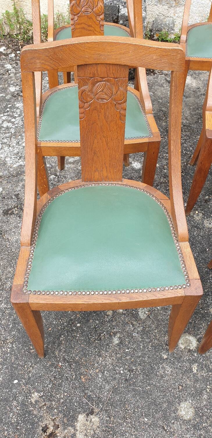 Suite de 6 chaises gondole Art Déco 1930