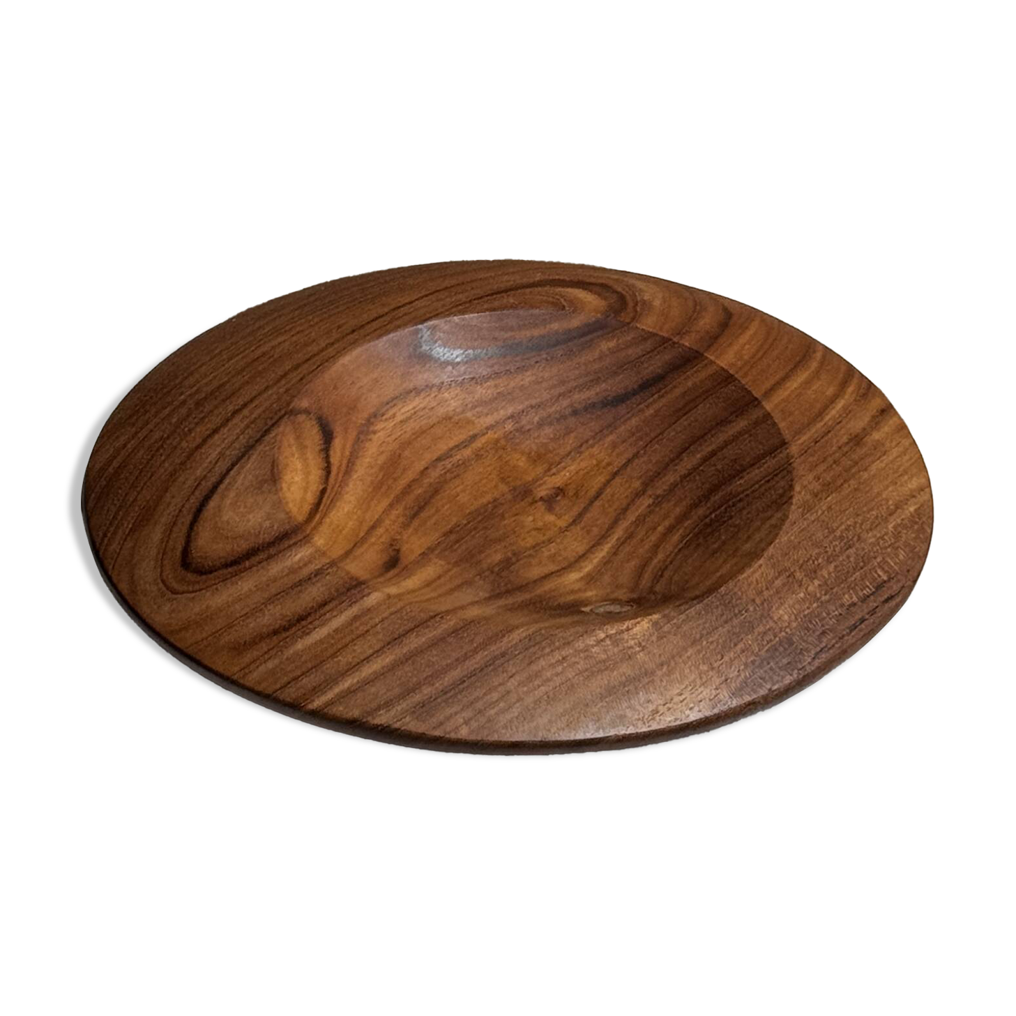 Small circular teak monoxyle pocket tray D25 H7