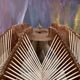 Scandinavian hanging lamp wood and vintage yarn