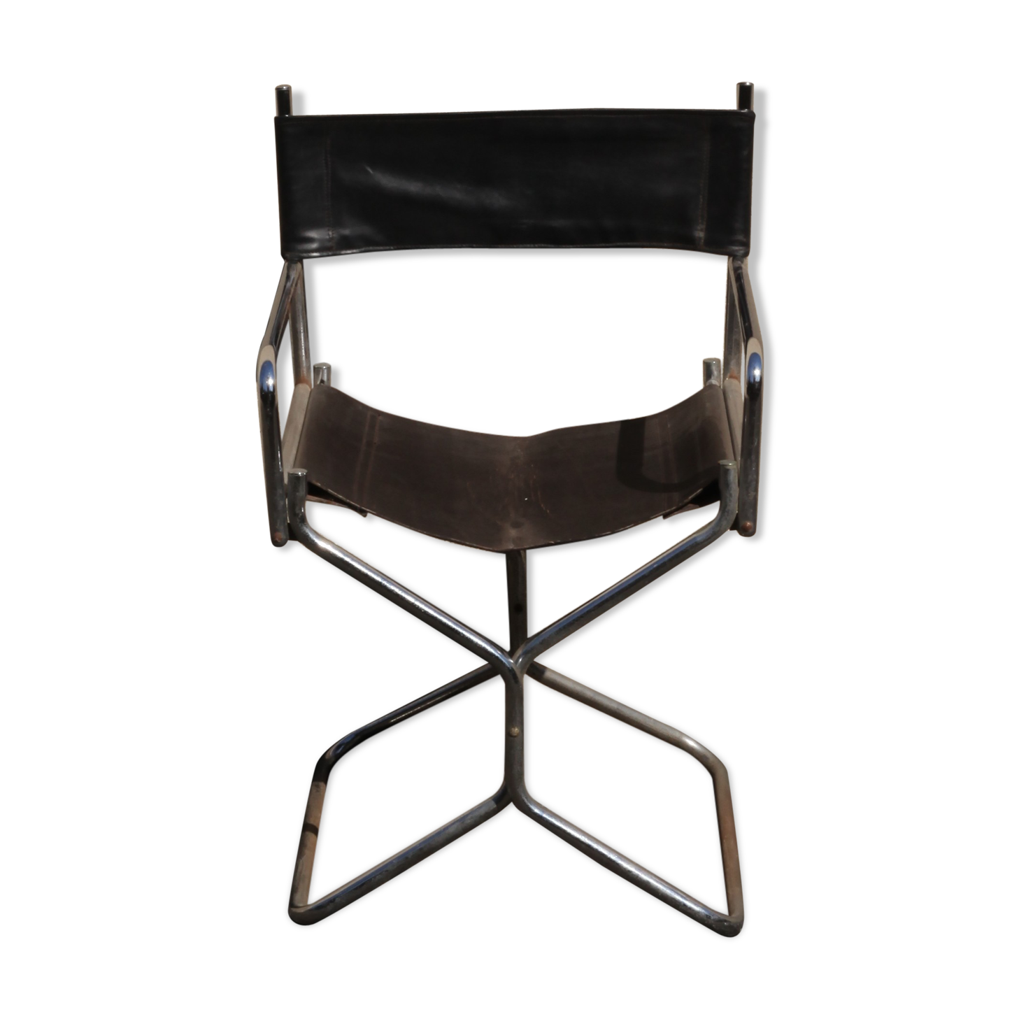 Lafuma folding leather armchair