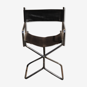 Lafuma folding leather armchair