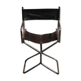 Lafuma folding leather armchair